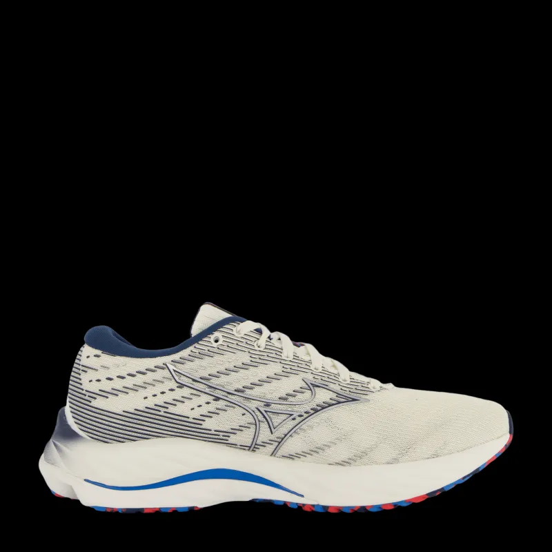 Hot Mizuno Wave Rider 26 Snow White/silver/ibiza Blue Flerfärgad