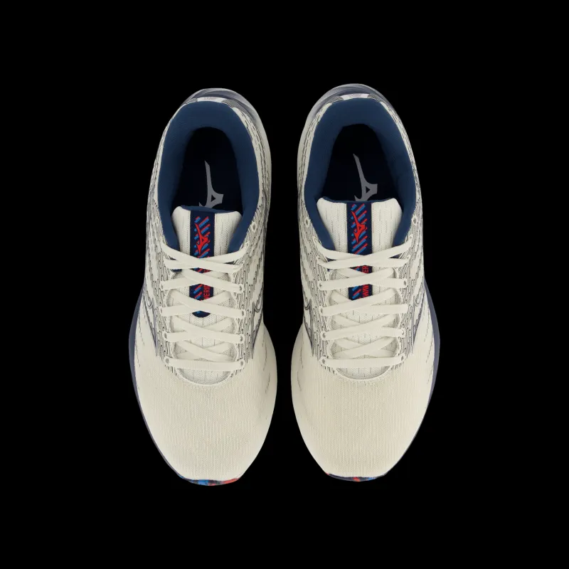 Hot Mizuno Wave Rider 26 Snow White/silver/ibiza Blue Flerfärgad