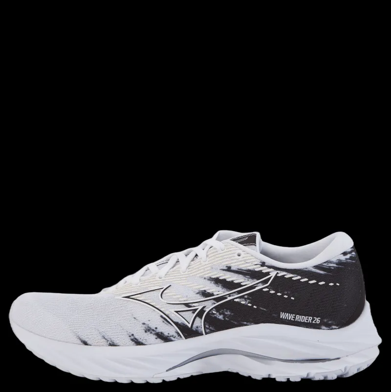 Mizuno Wave Rider 26 White/white/black Vit och Svart Clearance