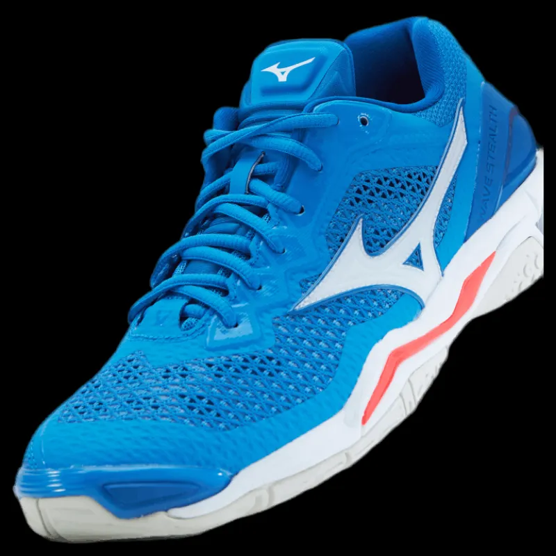 Outlet Mizuno Wave Stealth V French Blue / White / Ignition Blå