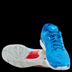 Outlet Mizuno Wave Stealth V French Blue / White / Ignition Blå
