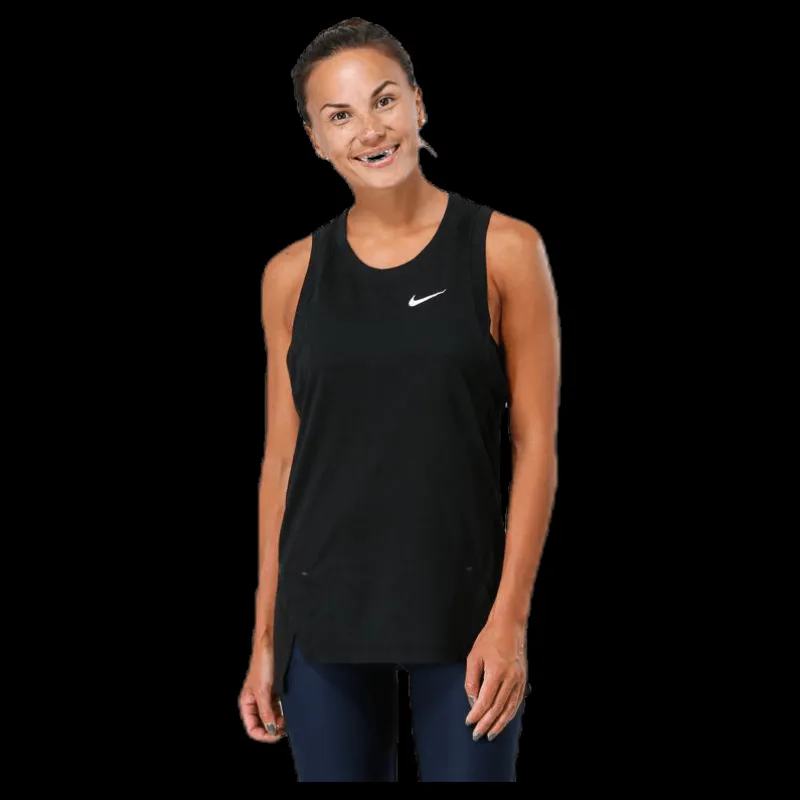 Nike Women Elite Tank Black/White Svart Clearance