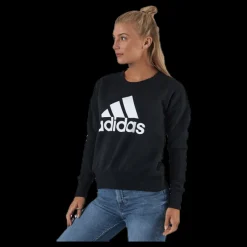 Hot adidas Womens Badge Of Sport Crew Sweatshirt Black Svart