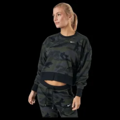 Clearance Nike Women'S Dri-Fit Get Fit Training Crew Thunder Grey/White Grön