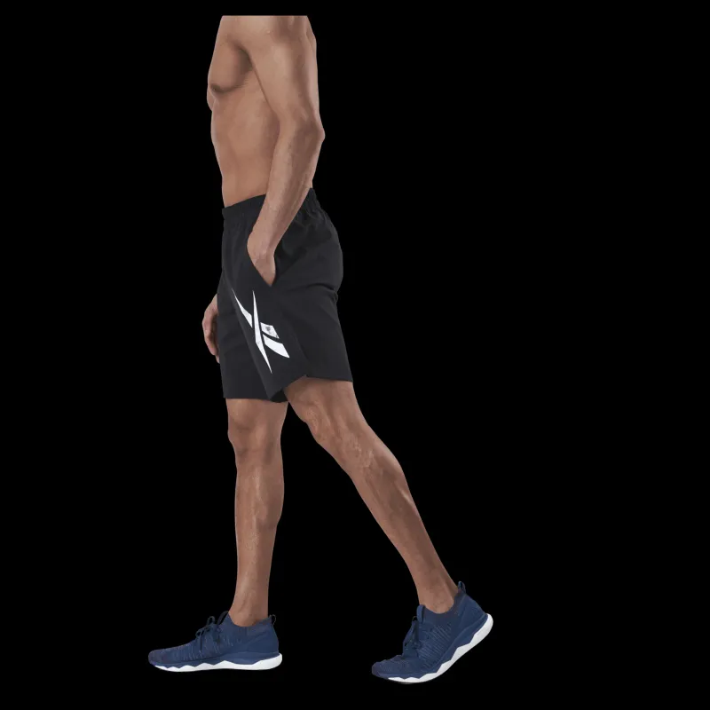 Sale Reebok Wor Woven Graphic Short Black Svart