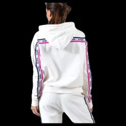 Clearance Svea Woven Logo Tape Zip Hood White Vit