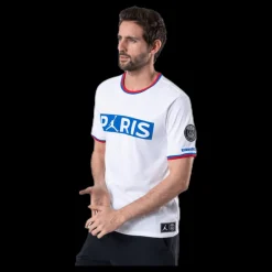 Jordan X Psg Wordmark Tee White/Hyper Cobalt Vit Discount