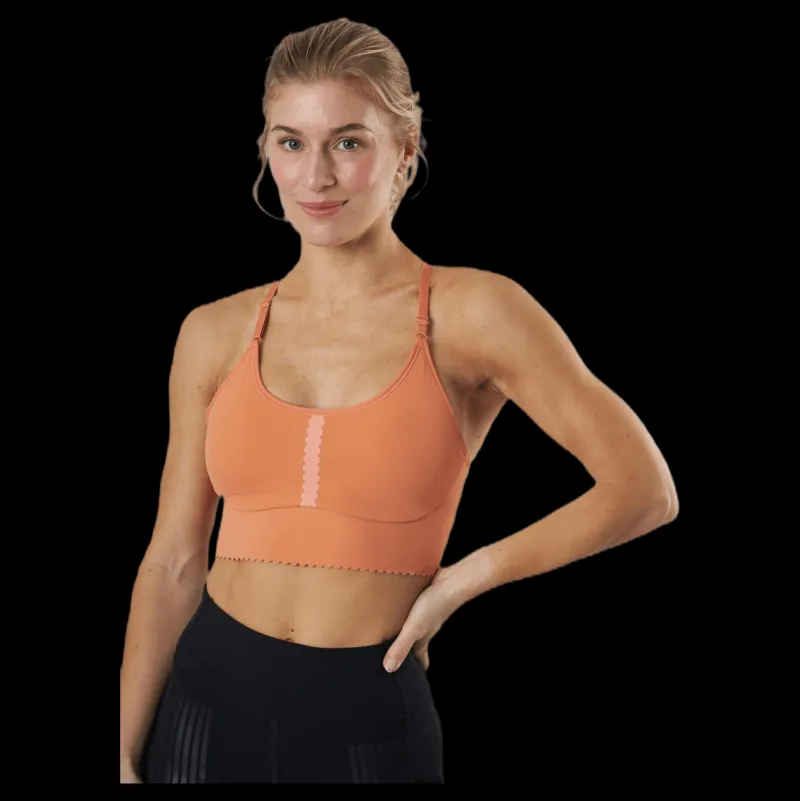 Nike Yoga Indy Eyelet Light Bra Orange Hot