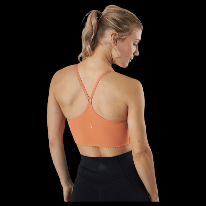 Nike Yoga Indy Eyelet Light Bra Orange Hot