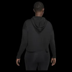 Hot Nike Yoga Jersey Crop Hoodie Black Svart