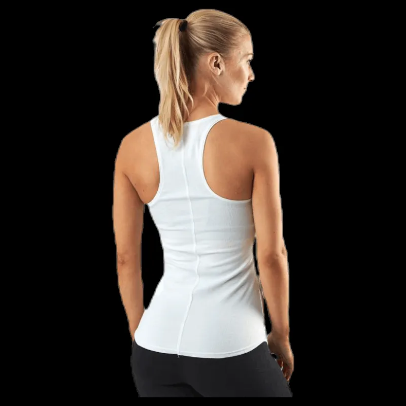 Nike Yoga Luxe Rib Tank White Vit Outlet