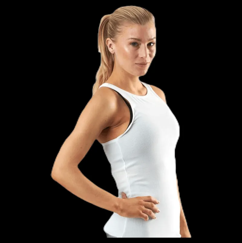 Nike Yoga Luxe Rib Tank White Vit Outlet
