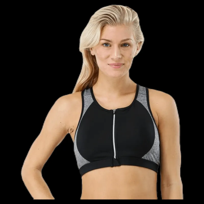 Outlet Stay in place Zip Bra Grey Grå