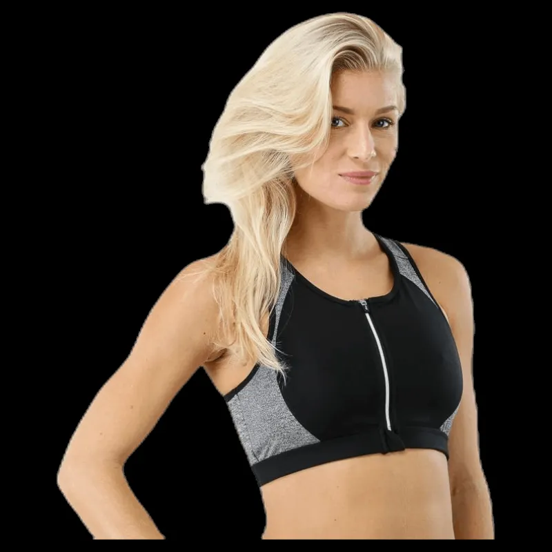Outlet Stay in place Zip Bra Grey Grå