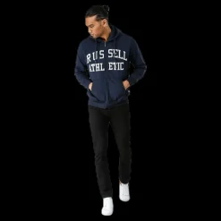 Russell Athletic Zip Through Tackle Twill Hoody Blue Blå New