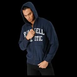 Russell Athletic Zip Through Tackle Twill Hoody Blue Blå New